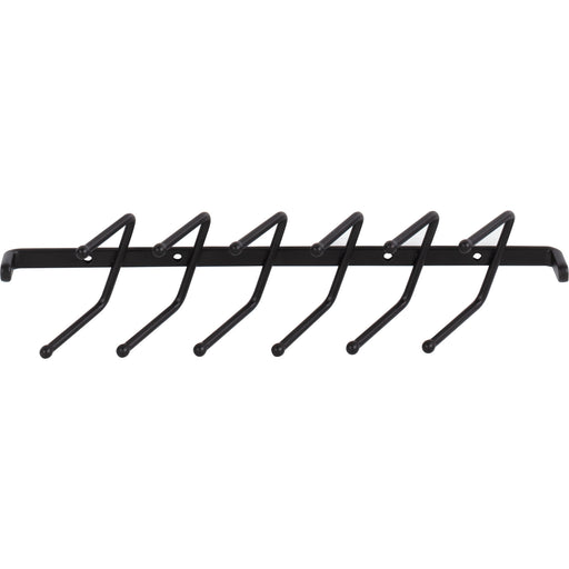 Hardware Resources Matte Black Screw-Mount Tie Rack