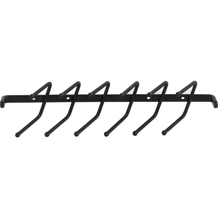 Hardware Resources Matte Black Screw-Mount Tie Rack