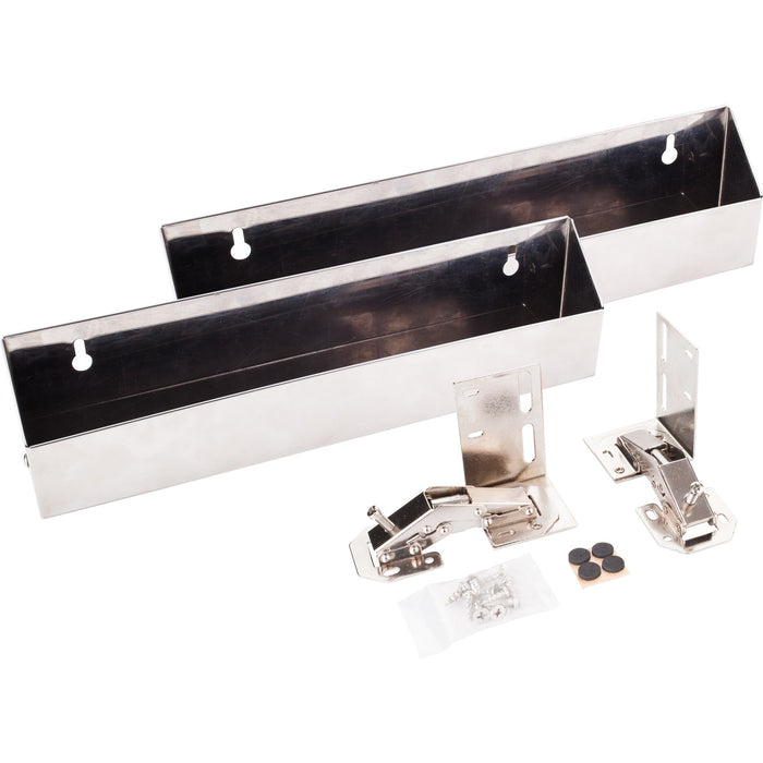 Hardware Resources 11-11/16" Slim Depth Stainless Steel Tip-Out Tray Kit for Sink Front