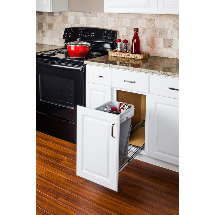Hardware Resources Polished Chrome Single Can Wire Bottom-Mount Trashcan Pullout
