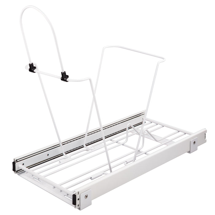 Hardware Resources White Single Can Wire Bottom-Mount Trashcan Pullout
