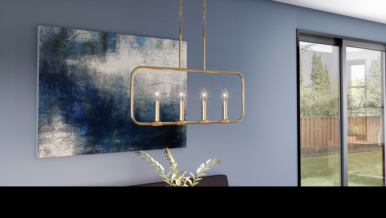 Abner Four Light Linear Chandelier