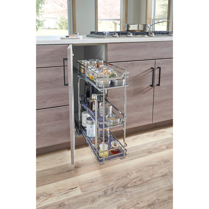 Hardware Resources 5" Polished Chrome STORAGE WITH STYLE® Metal "No Wiggle" Soft-close Base Pullout