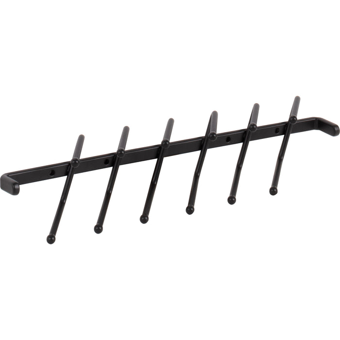Hardware Resources Matte Black Screw-Mount Tie Rack