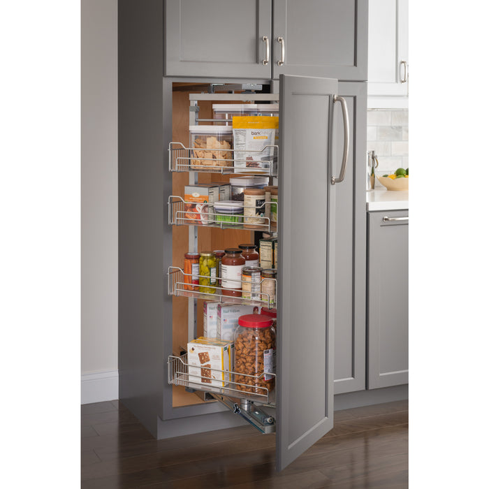 Wide Tall Chrome Wire Soft-close Pantry Swingout
