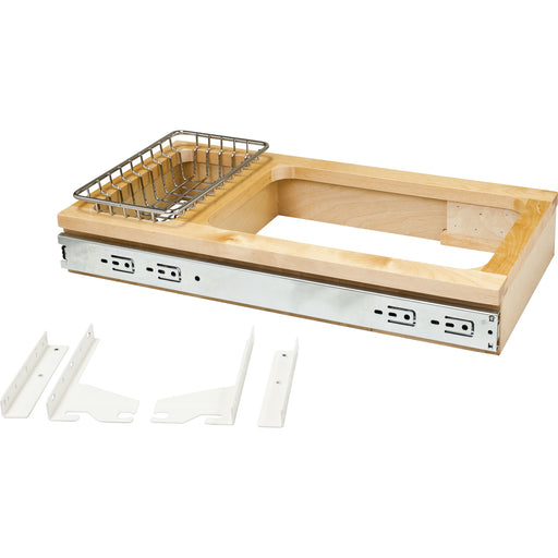 Hardware Resources Single White 50 Quart Top-Mount Trashcan Pullout for 12" Opening