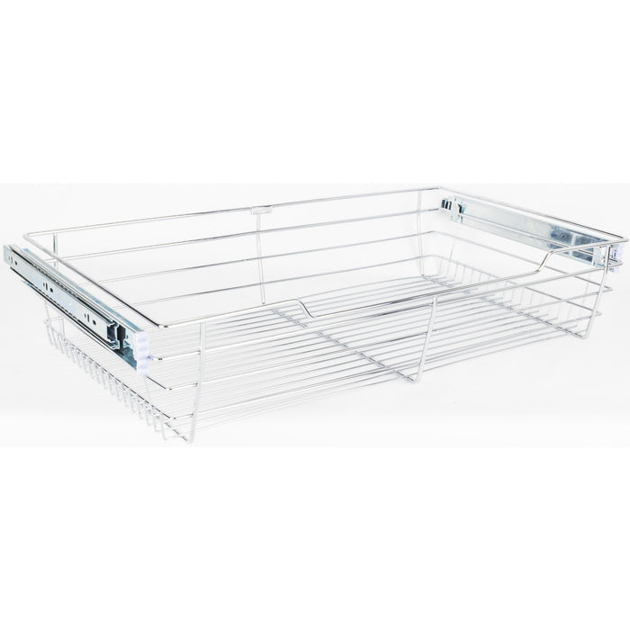 Hardware Resources Chrome Closet Pullout Basket with Slides 14"D x 23"W x 6"H
