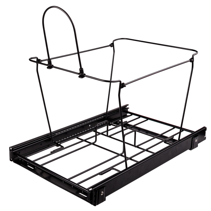 Hardware Resources Double 35 Quart Black Wire Bottom-Mount Trashcan Pullout