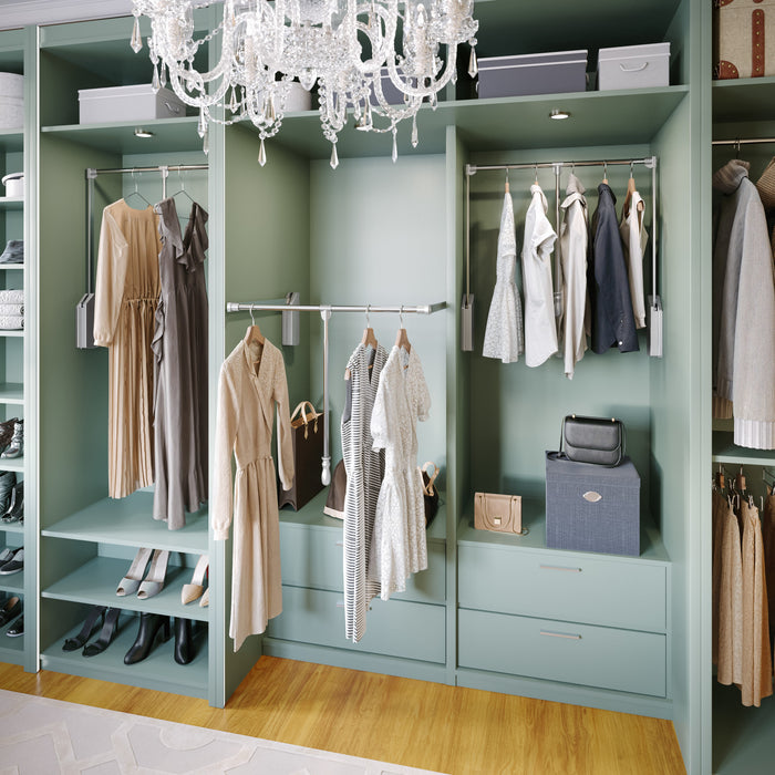 Hardware Resources Polished Chrome Soft-close Expandable Wardrobe Lift for 33" - 48" Openings