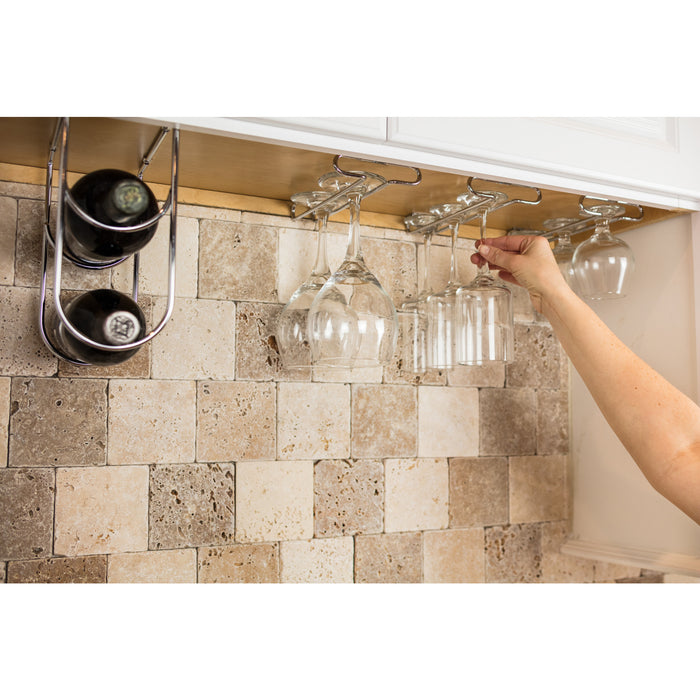 Hardware Resources Satin Nickel Under Cabinet Stemware Rack