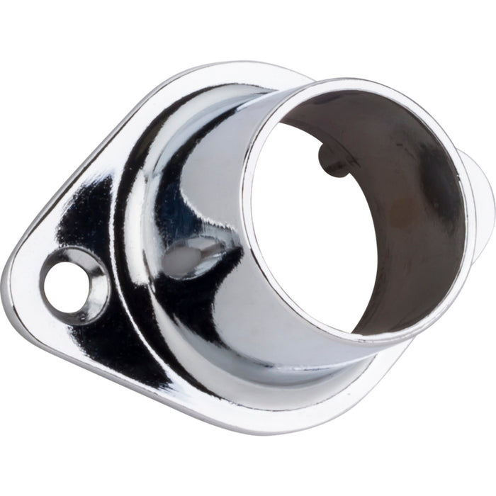 Hardware Resources Chrome Closed Screw-In Mounting Bracket for 1" and 1-1/16" Round Closet Rods