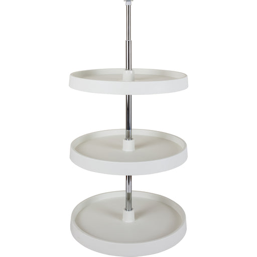 Hardware Resources 18" Round Three-Shelf Plastic Lazy Susan Set