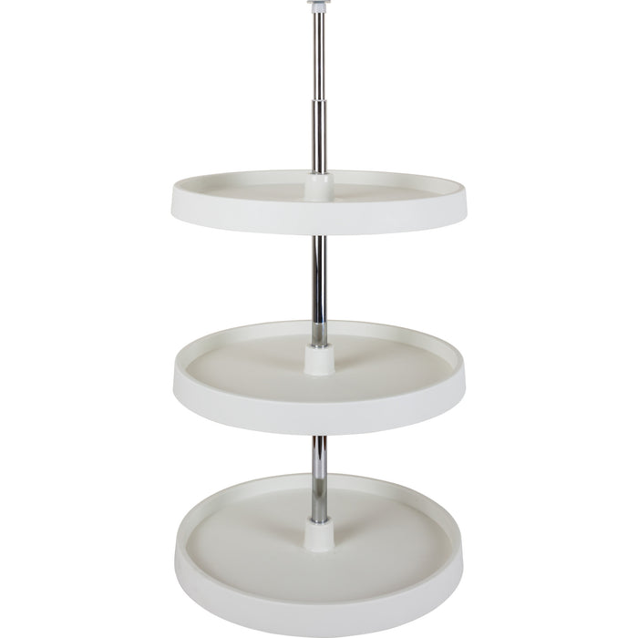 Hardware Resources 18" Round Three-Shelf Plastic Lazy Susan Set