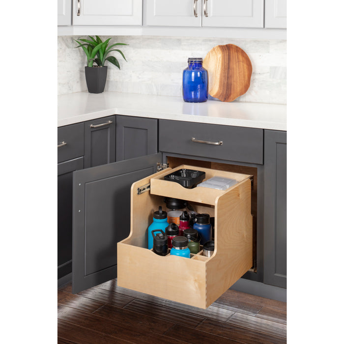Hardware Resources 21" Wood Double Drawer Bottle Rollout