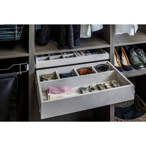 Hardware Resources Grey Felt 5-Compartment Jewelry Organizer Drawer