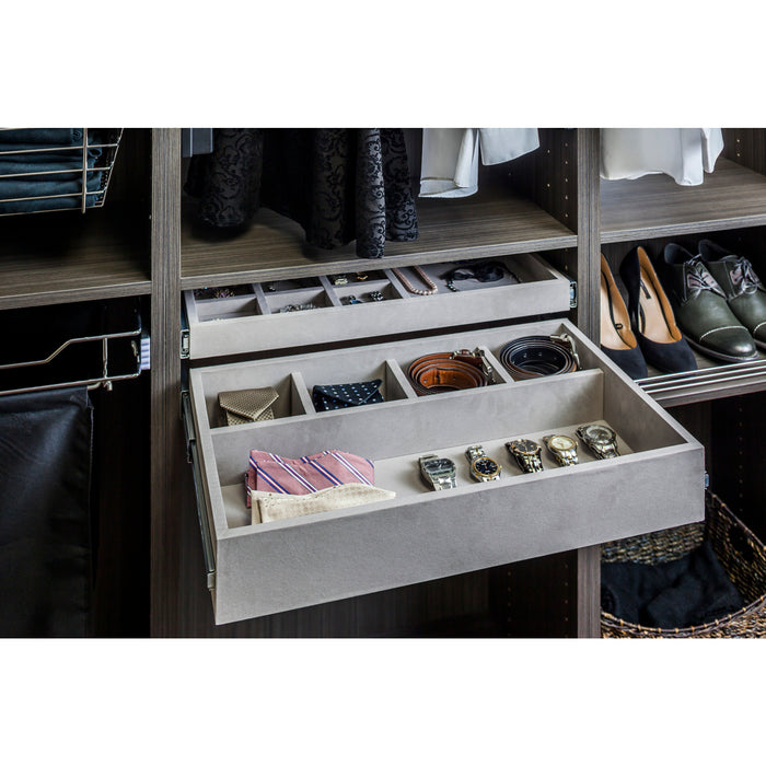 Hardware Resources Grey Felt 5-Compartment Jewelry Organizer Drawer