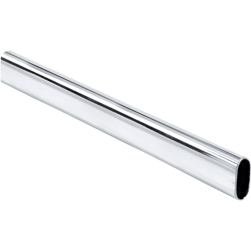 Hardware Resources 40 Chrome 19/32"x1-3/16"x8' Oval Steel Closet Rods