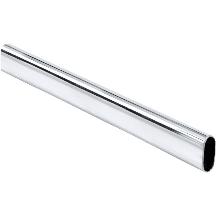 Hardware Resources 40 Chrome 19/32"x1-3/16"x8' Oval Steel Closet Rods