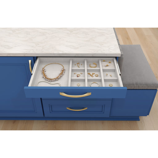 Hardware Resources Grey Felt 10-Compartment Jewelry Organizer Drawer