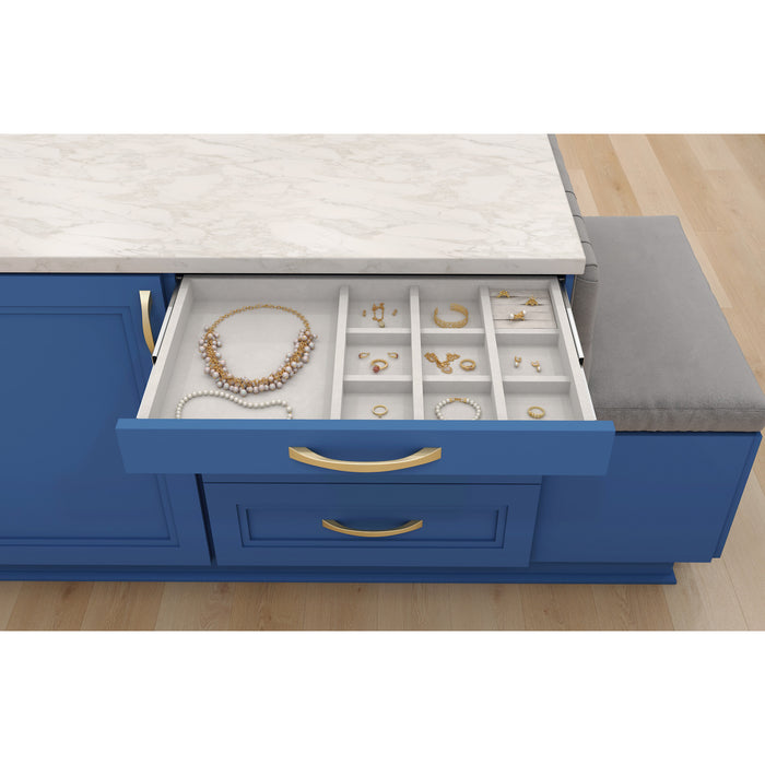 Hardware Resources Grey Felt 10-Compartment Jewelry Organizer Drawer