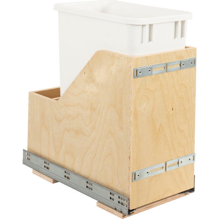 Hardware Resources Pallet of 12 Single 35 Quart Wood Bottom-Mount Soft-close Vanity Trashcan Rollout for Door Mounting, Includes One White Can