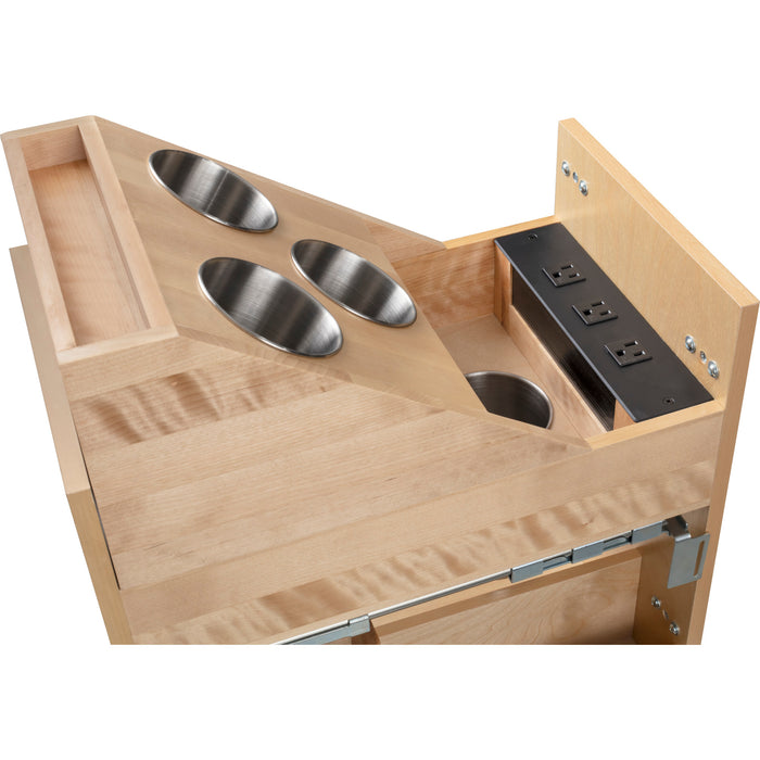 Hardware Resources 11" "No Wiggle" Powered Vanity Pullout for 15" Standard Full Height Base Cabinet