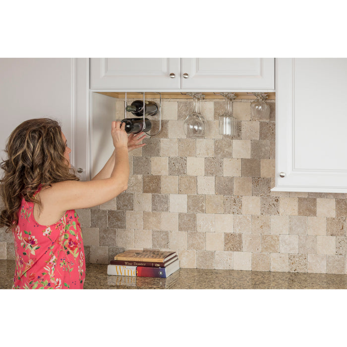 Hardware Resources Satin Nickel Under Cabinet Wine Bottle Rack