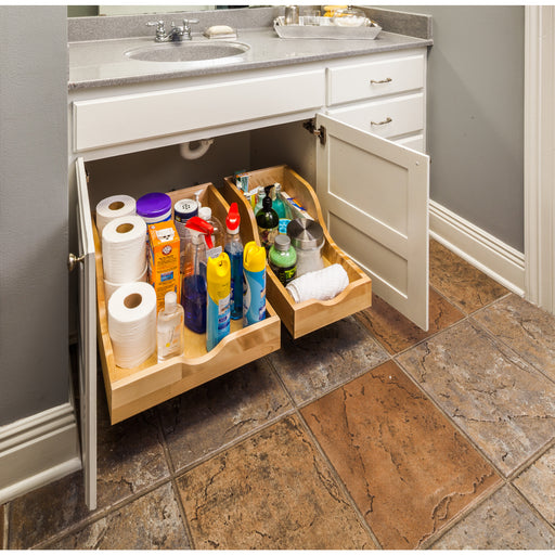 Hardware Resources 12" Wood High Back Rollout for Vanity Depth