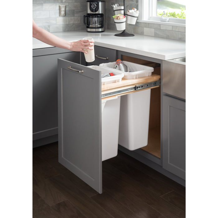 Double Black 50 Quart Top-Mount Trashcan Pullout for Opening