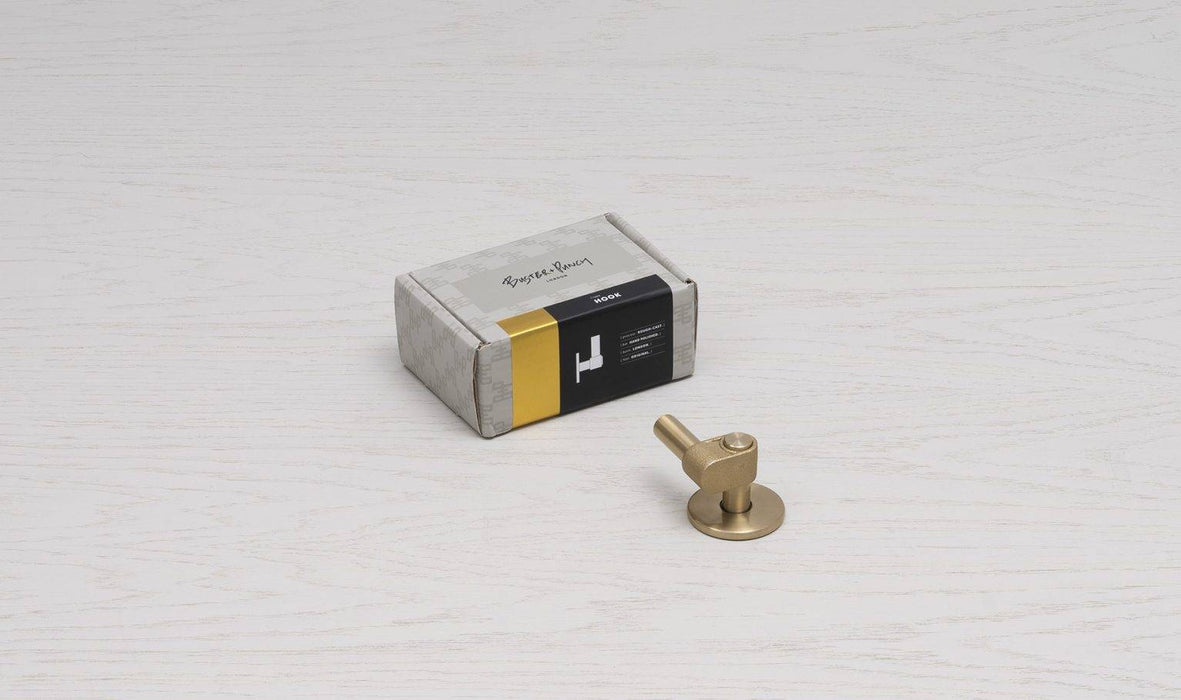 Handcrafted Solid Metal Hook with Brass EPL Finish and Debossed B Plus P Insignia - BUSTER + PUNCH