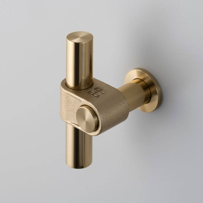 Solid Metal T-Bar with Brass EPL Finish and Hand Polished Knuckle
