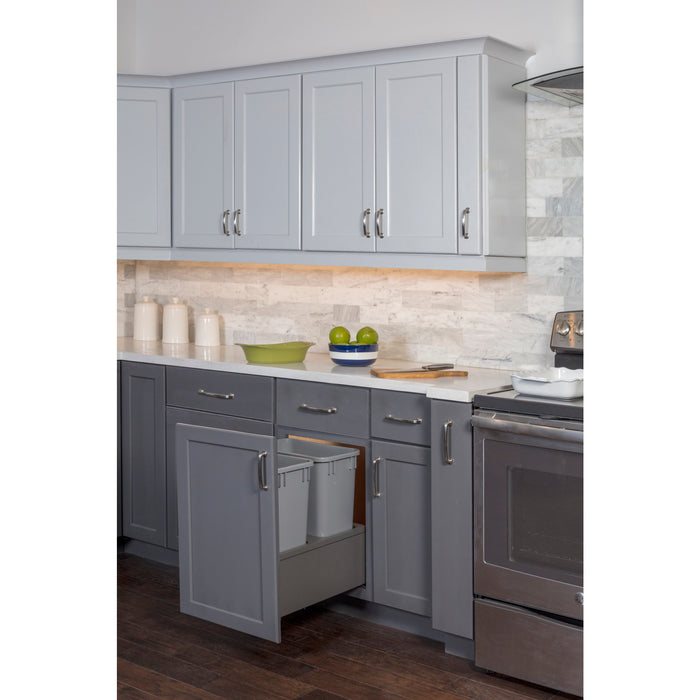 Hardware Resources Double 35 Quart Metal Drawer Box Soft-close Trashcan Pullout