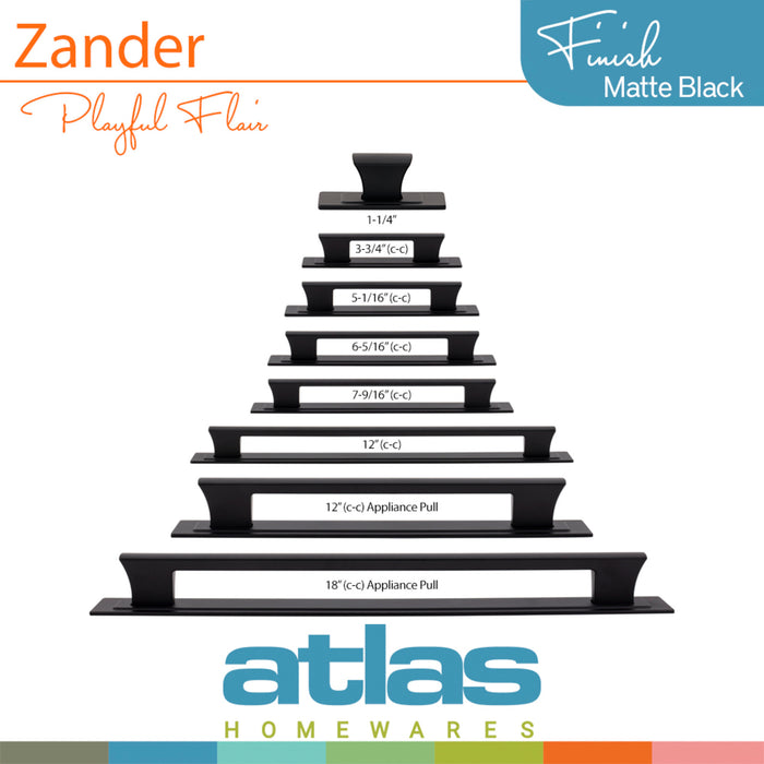 Atlas Zander 3 3/4" Center to Center Bar Pull