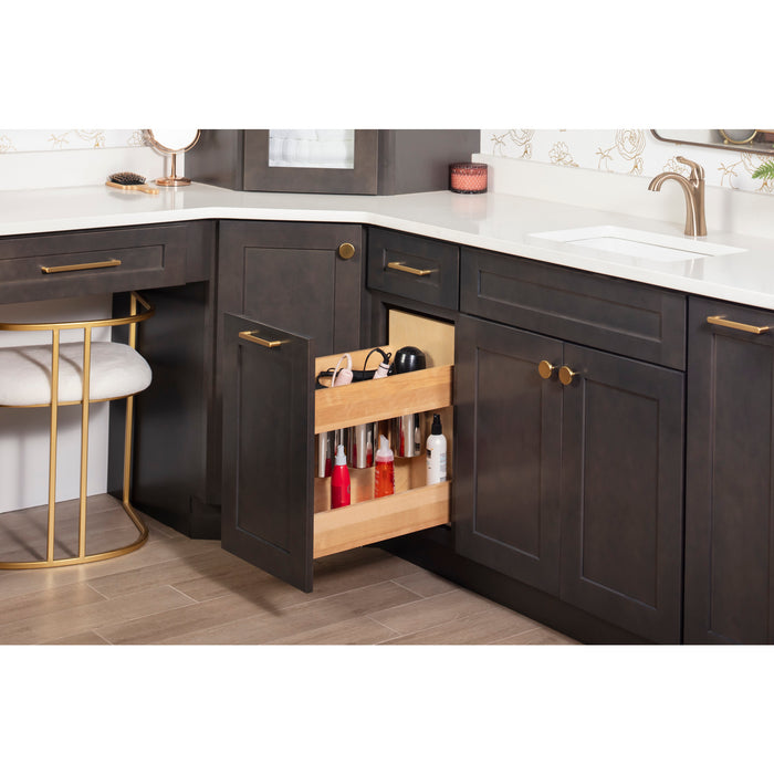 Hardware Resources 11" "No Wiggle" Powered Vanity Pullout for 15" Standard Door/Drawer Base Cabinet