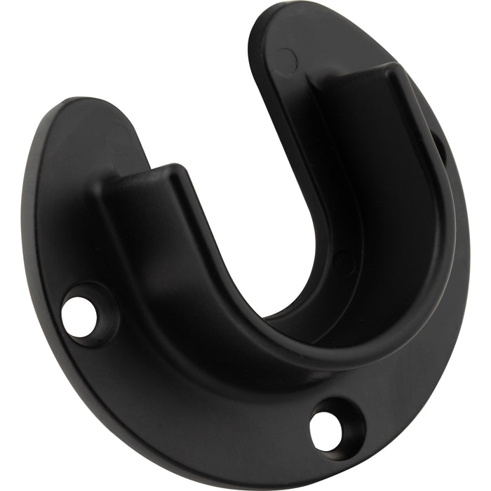Hardware Resources Matte Black Open Screw-In Mounting Bracket for 1-5/16" Round Closet Rods