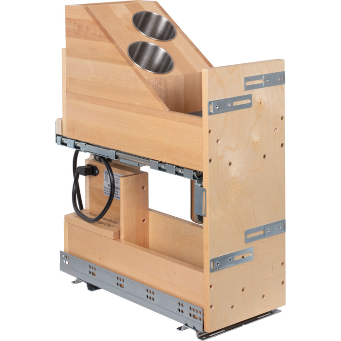 Hardware Resources 8" "No Wiggle" Powered Vanity Pullout for 12" Standard Full Height Base Cabinet