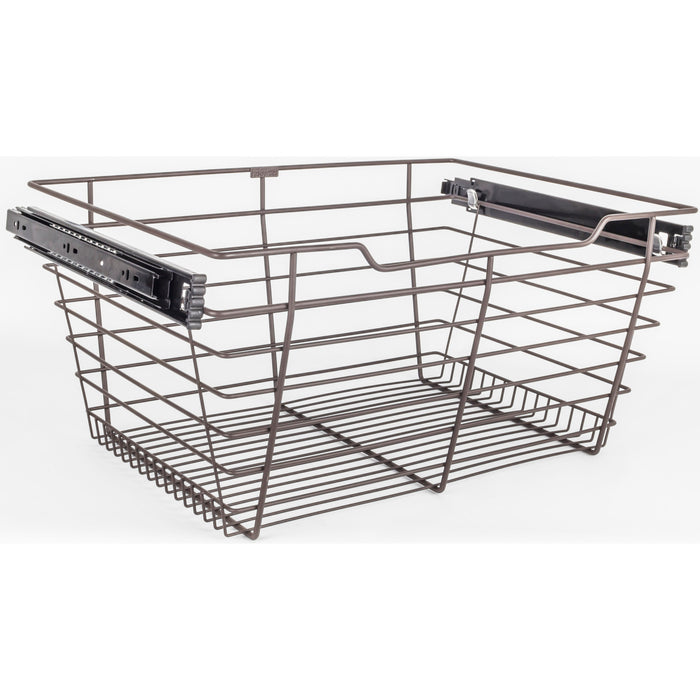 Hardware Resources Dark Bronze Closet Pullout Basket with Slides 14"D x 23"W x 11"H