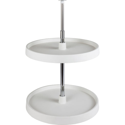 Hardware Resources 18" Round Two-Shelf Plastic Lazy Susan Set