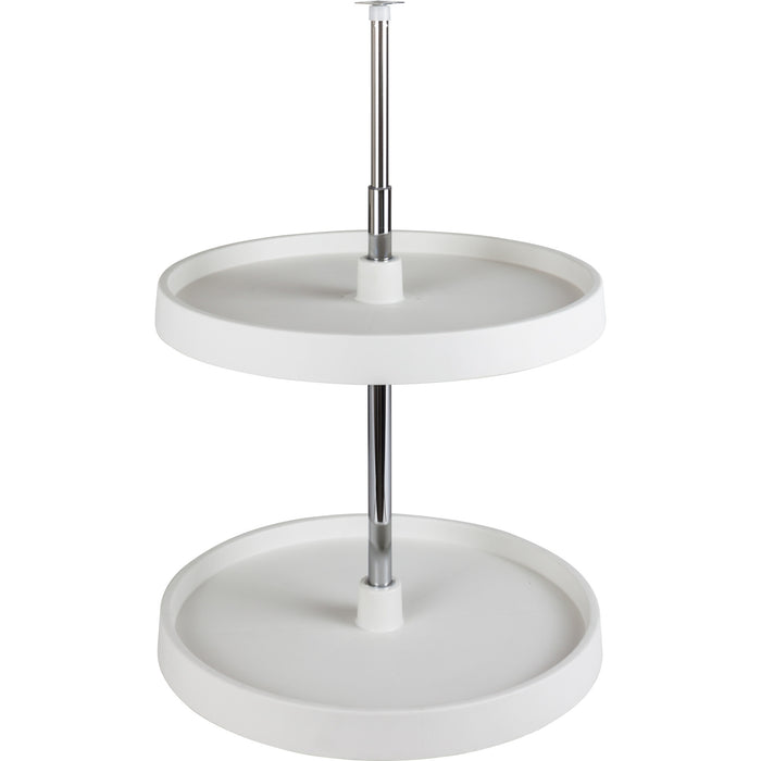 Hardware Resources 18" Round Two-Shelf Plastic Lazy Susan Set