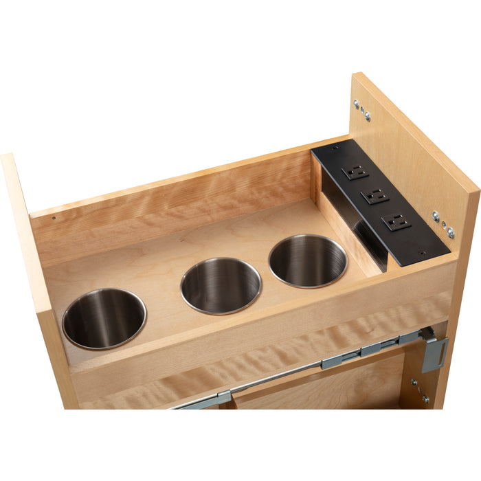 Hardware Resources 11" "No Wiggle" Powered Vanity Pullout for 15" Standard Door/Drawer Base Cabinet