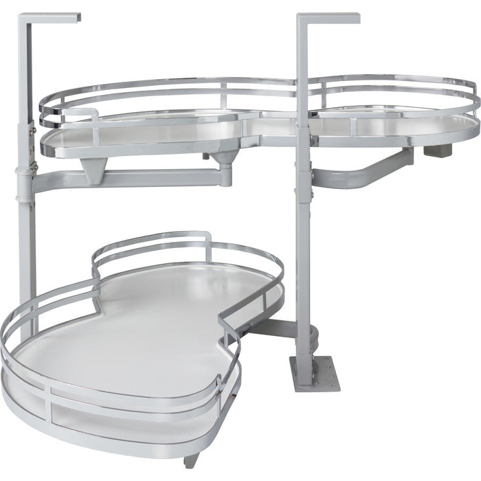 Hardware Resources 18" Polished Chrome and White Blind Corner Swingout for Openings on the Left of the Blind