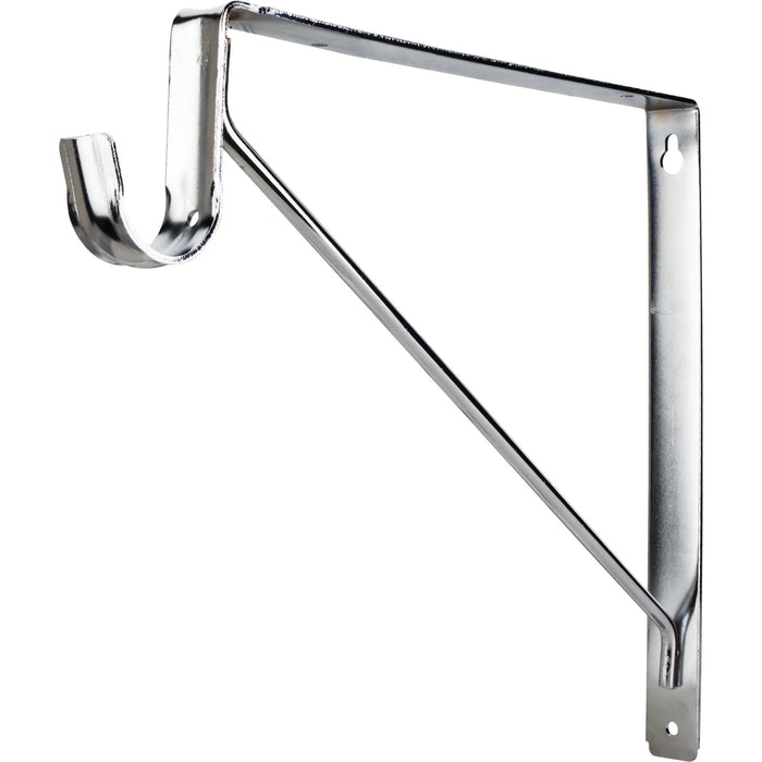 Hardware Resources Chrome Shelf Bracket with Rod Support for 1-5/16" Round Closet Rods