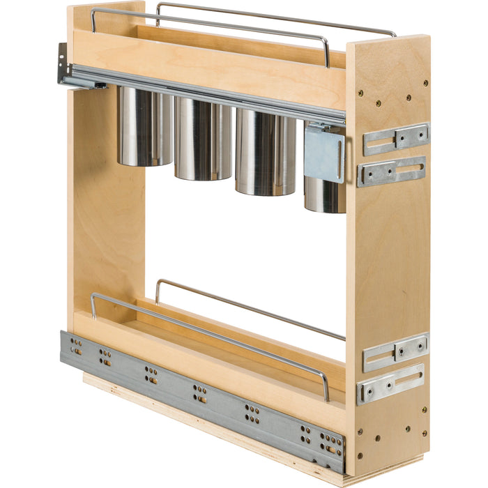 Hardware Resources 5" "No Wiggle" Utensil Bin Soft-close Base Cabinet Pullout