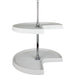 Hardware Resources 24" Kidney Two-Shelf Plastic Lazy Susan Set with Chrome Hubs