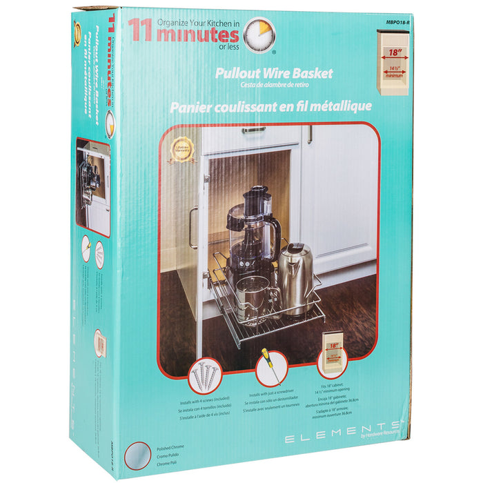 Hardware Resources 15" Metal Pullout Basket