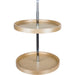 Hardware Resources 24" Round Two-Shelf Banded Wood Lazy Susan Set
