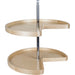 Hardware Resources 24" Kidney Two-Shelf Banded Wood Lazy Susan Set