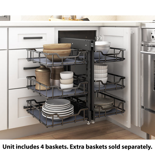 Hardware Resources 15" Black Nickel STORAGE WITH STYLE® Full-Height Blind Corner Organizer