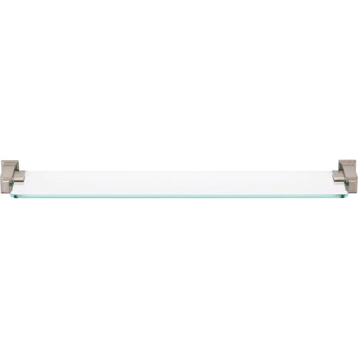 Sutton Place Bath Glass Shelf 24 Inches Brushed Nickel