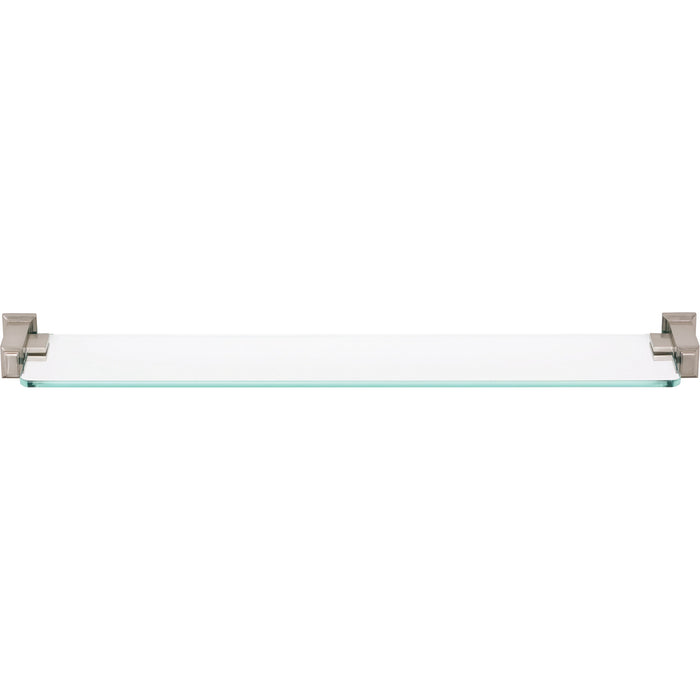 Atlas Sutton Place Bath Glass Shelf 24 Inches Brushed Nickel